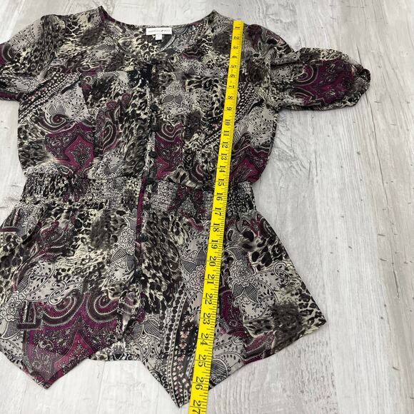 Fashion Bug Vintage 2 Piece Flowy Shirt Skirt Set Fairy Paisley Animal Print - Picture 14 of 16